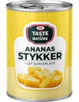 Taste of Nature Ananasbitar i Sockerlag