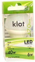 Klotlampa LED 6W = 40w E14 470 lumen